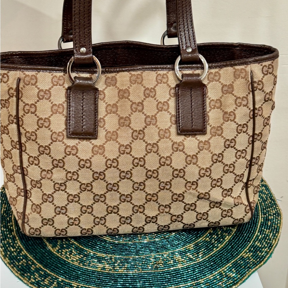 Gucci Beige Monogram Tote Bag